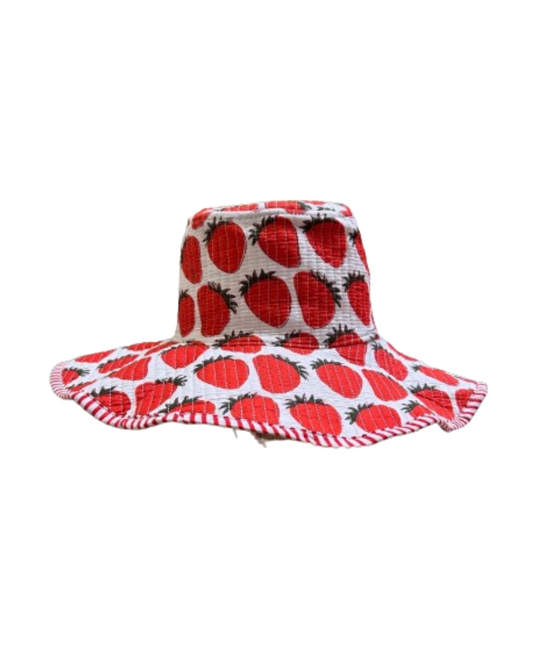 Strawberry Block Print Bucket Hat