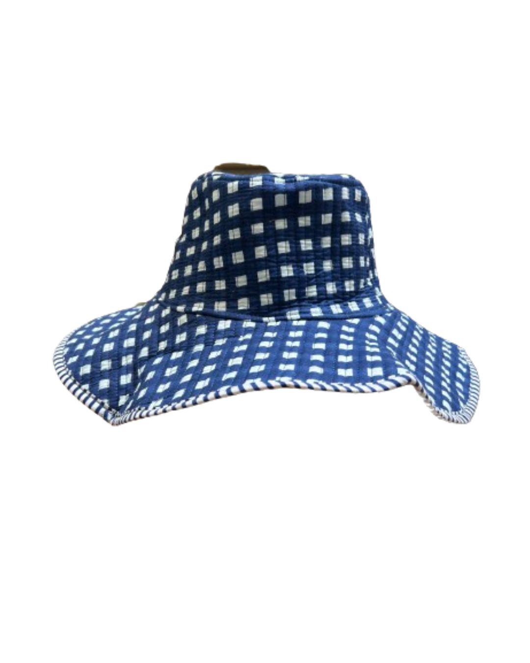 Gingham Block Print Bucket Hat