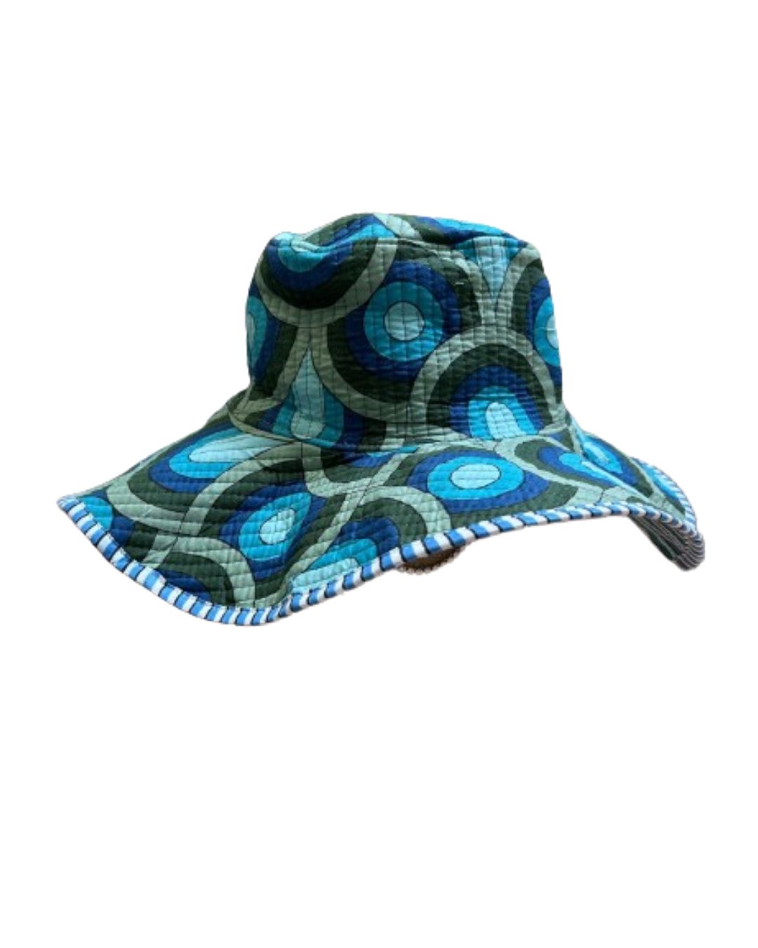 Retro Circle Block Print Bucket Hat